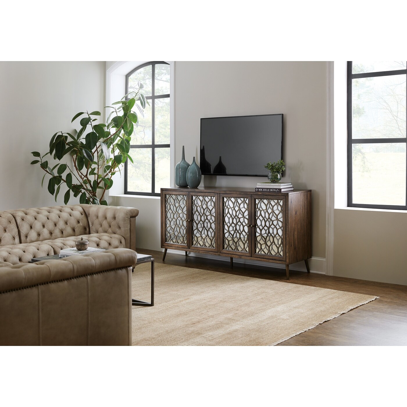 Shop Hooker Furniture 5808 55473 72 3 4 Wide Mindi Wood Tv Stand