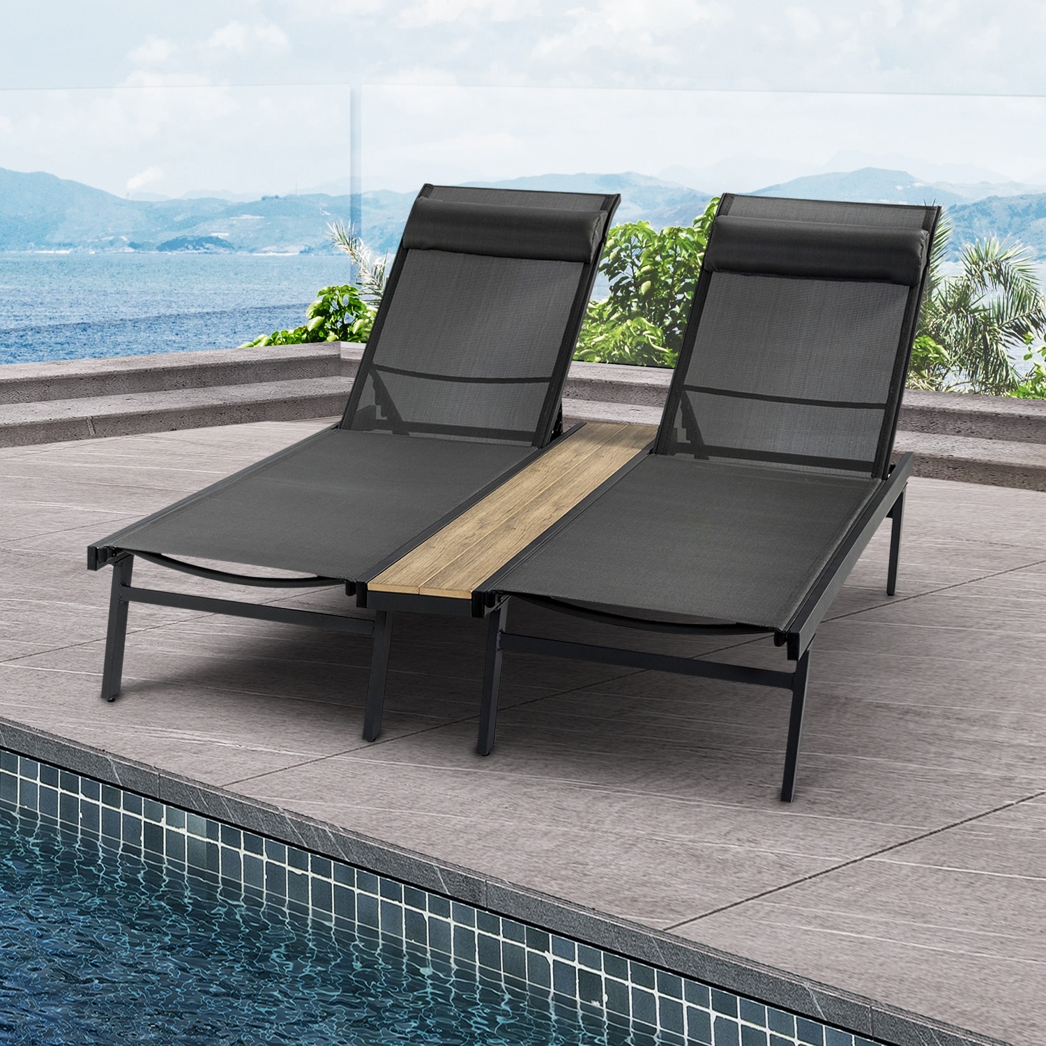 Metal outdoor chaise lounge chairs best sale