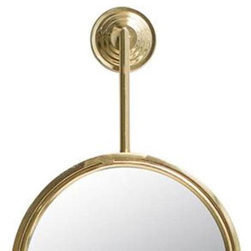 HomeRoots 29" Gold Round Iron Framed Accent Mirror - 11' X '28.5' X '2.2