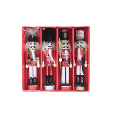 5 inch Nutcracker Ornaments, Set of 4 - red