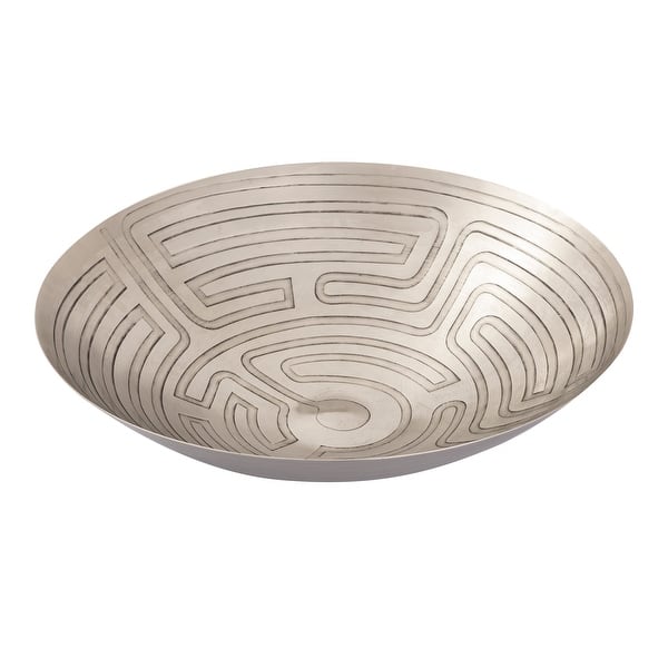 slide 1 of 1, Elk Home Maze Antique Nickel Metal 19 Inch Wide Bowl