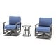 preview thumbnail 53 of 145, Aluminum Patio Outdoor Sectional Sofa Set with Fire Pit, Swivel Rocking Chairs and Ottomans