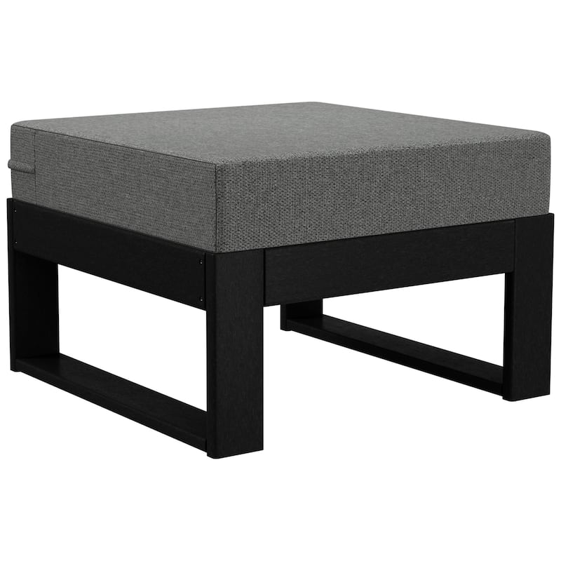 Endless Patio Deep Seating Ottoman with Black Frame - Black/Gray