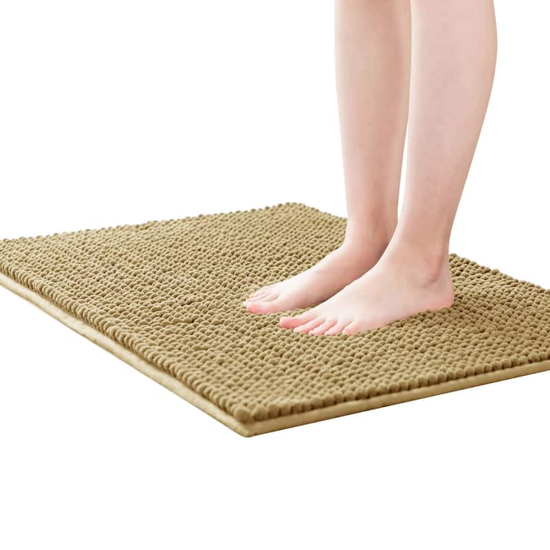Subrtex Chenille Soft Rugs Super Water Absorbing Shower Mats