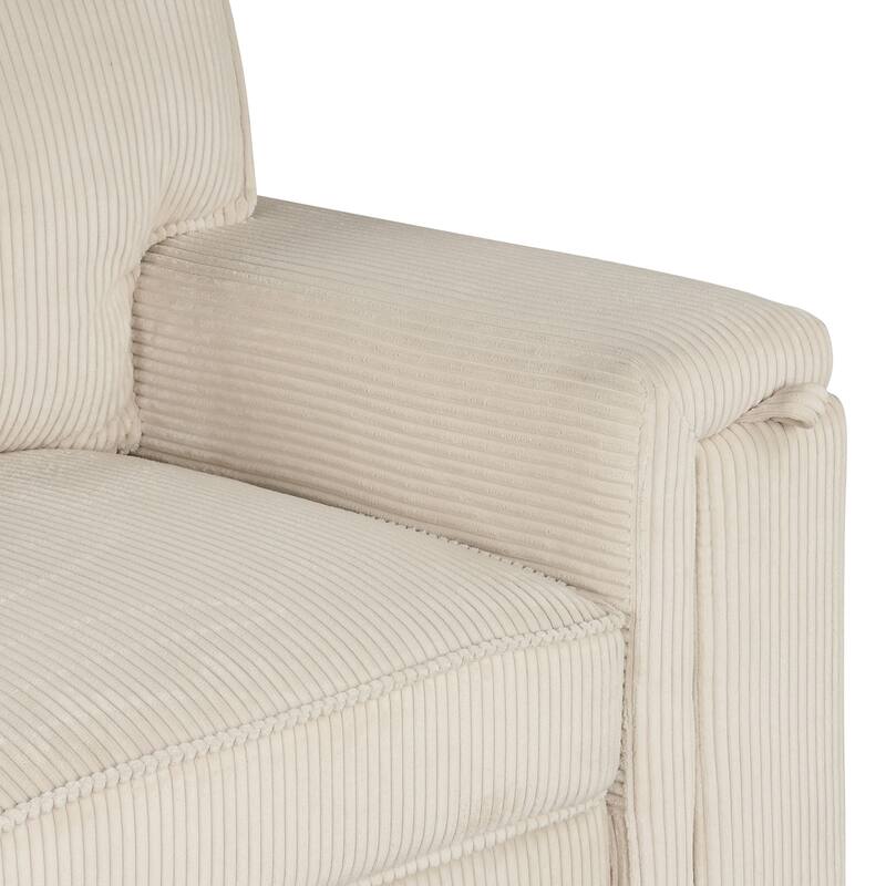 96.1" Polyester Sleeper Sectional Sofa with Storage Bags, Cup Holders and Fold-Out Twin Bed