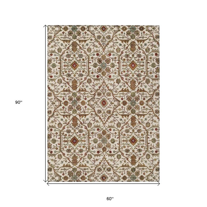 HomeRoots Floral Transitional Rectangle Outdoor Rug