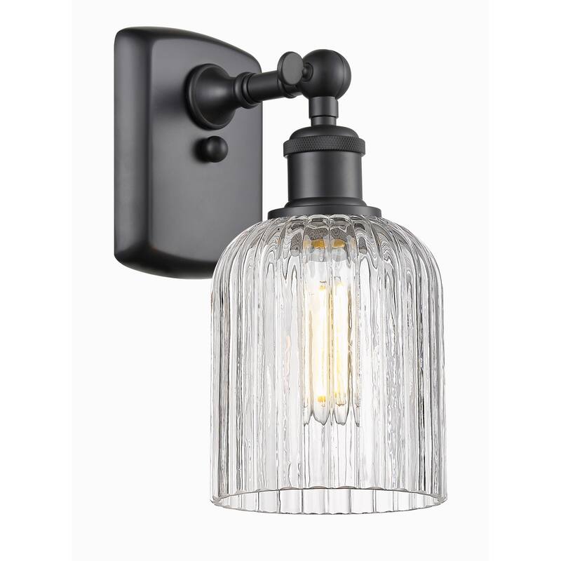 Innovations Lighting 516-1W-10-5 Bridal Veil Sconce Bridal Veil 10" - Matte Black / Clear