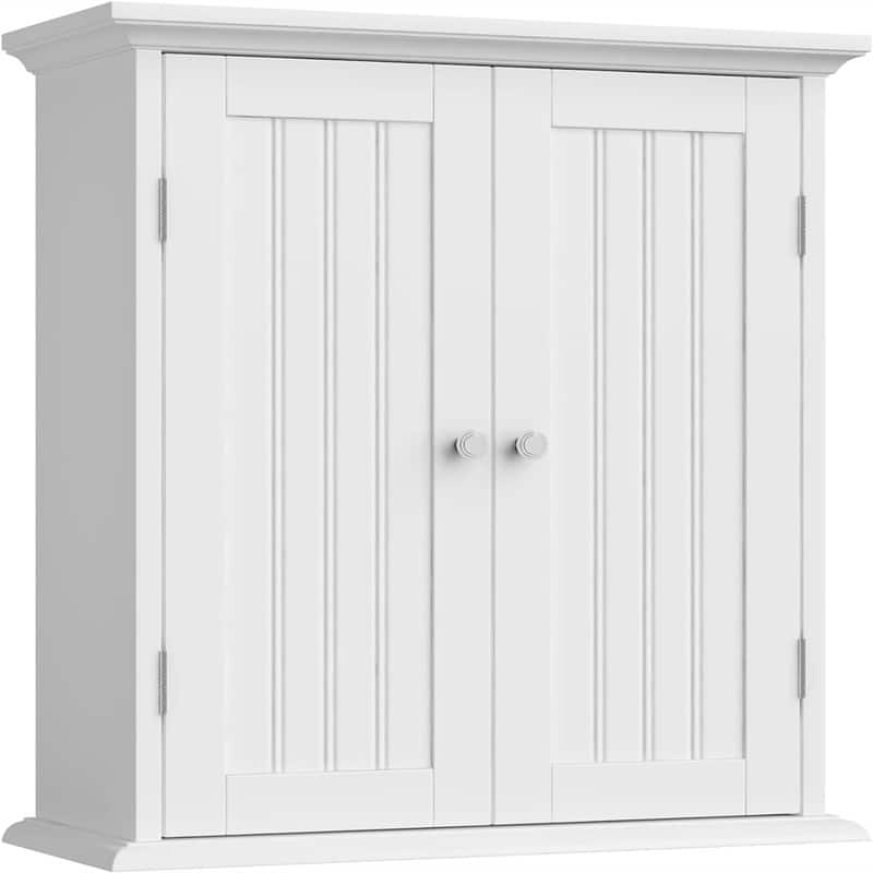 Bathroom Wall Cabinet - 8"D x 21.1"W x 24"H - White