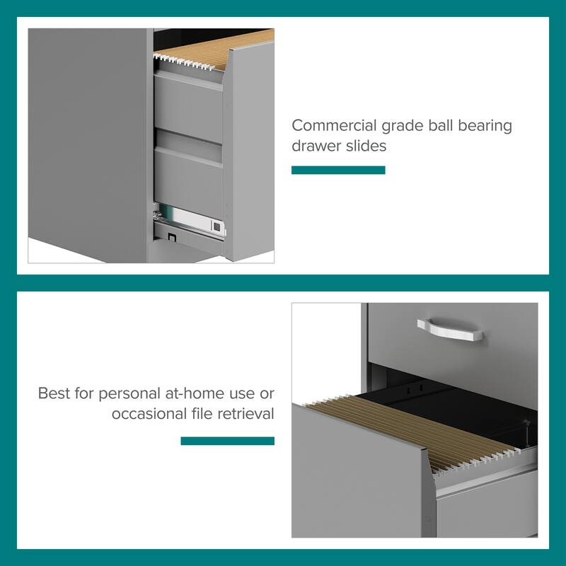 Space Solutions 18" Deep 3 Drawer Mobile Metal Cabinet, Arctic Silver
