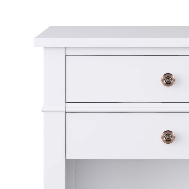 WYNDENHALL Sterling SOLID WOOD 24 inch Wide Bedside Nightstand Table