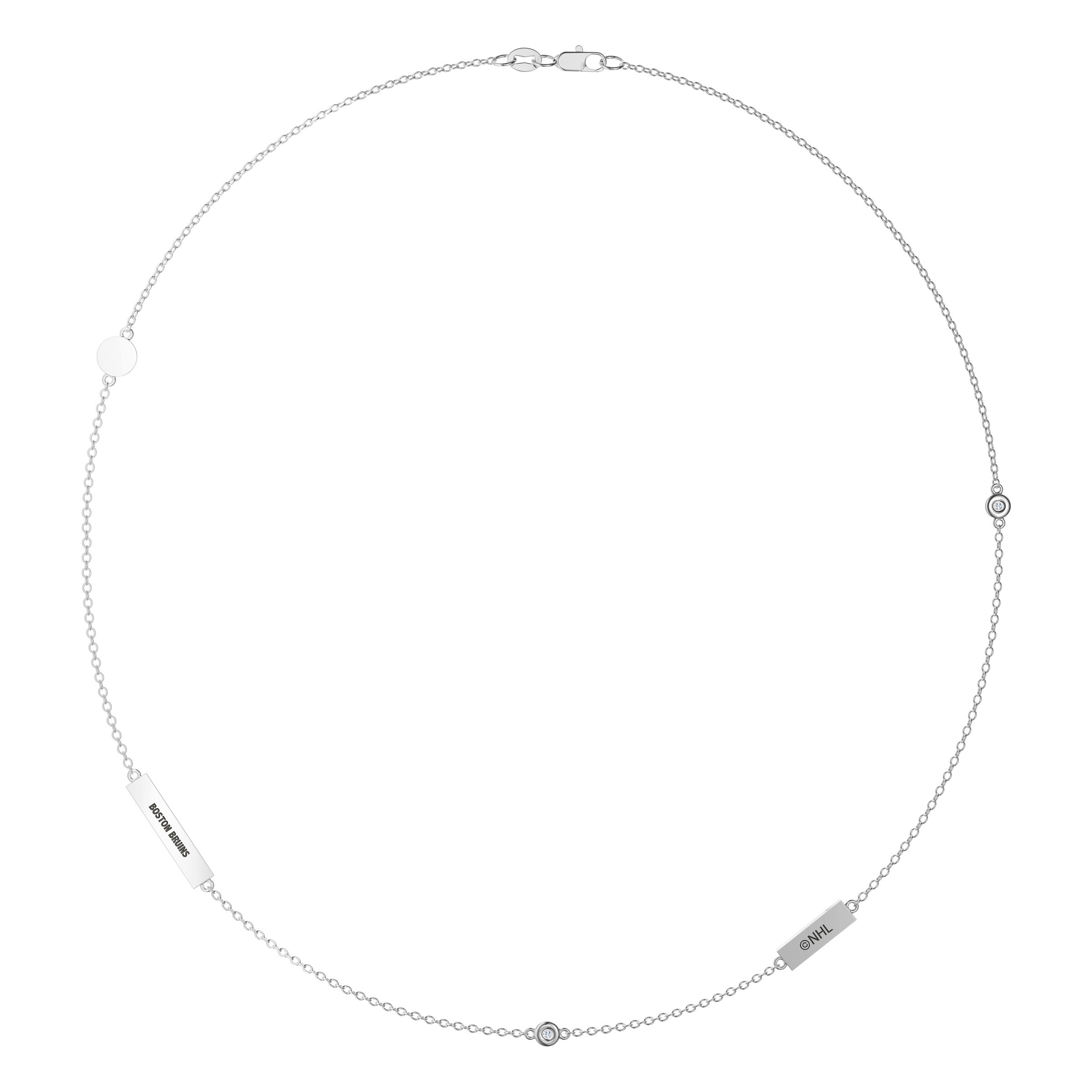 Shop Boston Bruins Sterling Silver Diamond Engraved Diamond 5 Station Necklace In Black Yellow On Sale Overstock 29909013