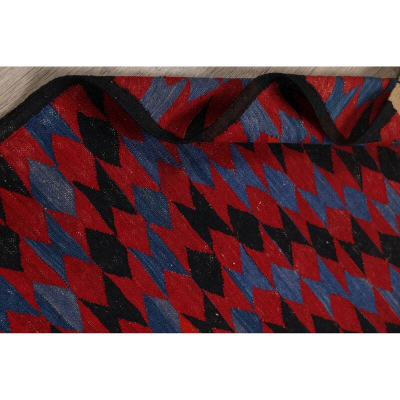 Flatwoven Geometric Kilim Oriental Staircase Runner Rug Wool Carpet