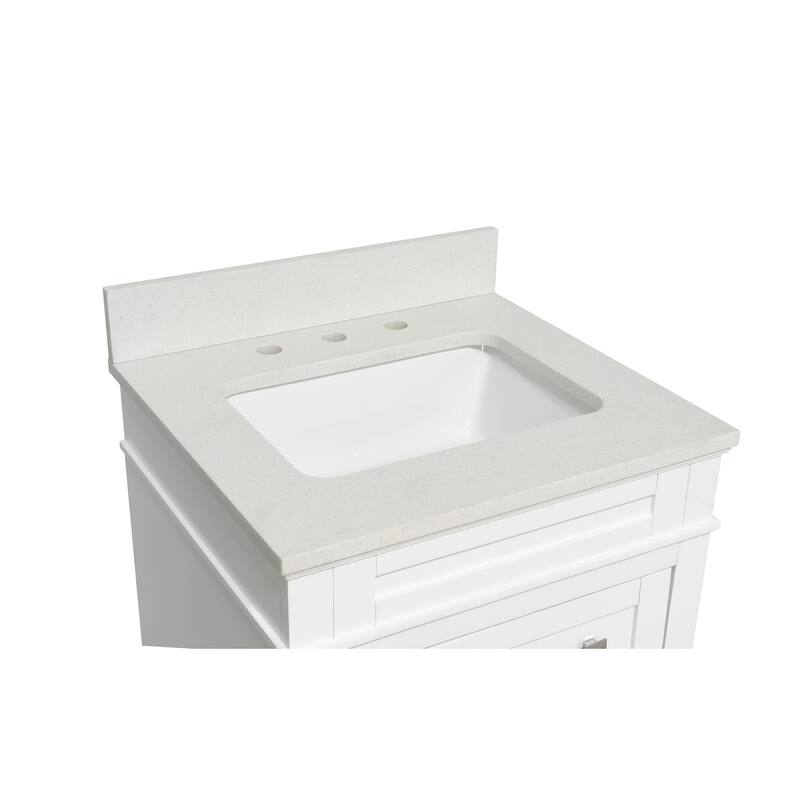 KitchenBathCollection Eleanor 24" Bathroom Vanity with Quartz Top