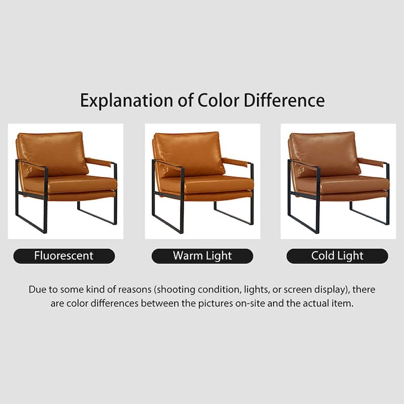 Art Leon Modern PU Leather Upholstered Arm Chair with Steel Frame