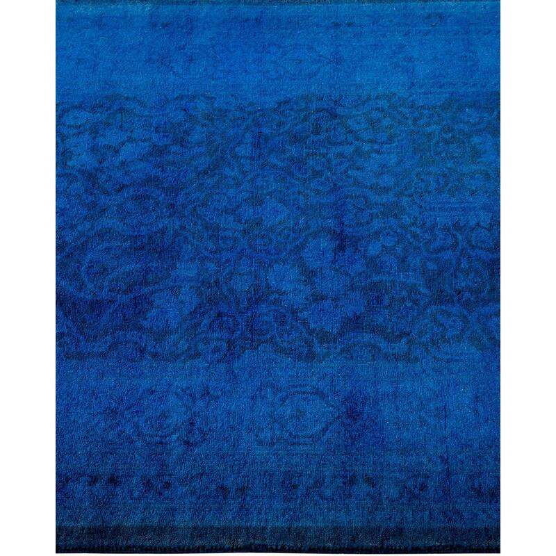 Overton Hand Knotted Wool Vintage Inspired Modern Contemporary Overdyed Purple Runner Rug - 2' 8" x 18' 4"