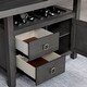 preview thumbnail 5 of 3, 2 Drawers And 1 Door Wooden Counter Height Table in Gray