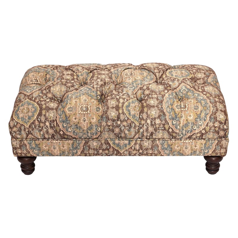 Roundhill Furniture Charbilia Fabric Tufted Cocktail Ottoman