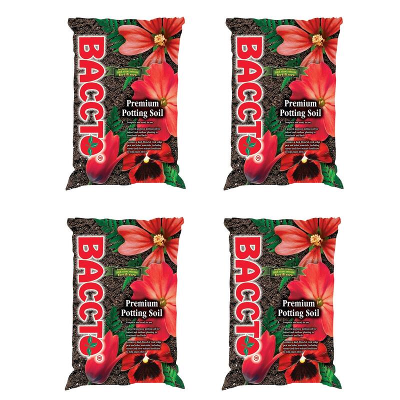 Michigan Peat General All Purpose Premium Potting Soil w/Perlite, 25lbs (4 Pack) - 25