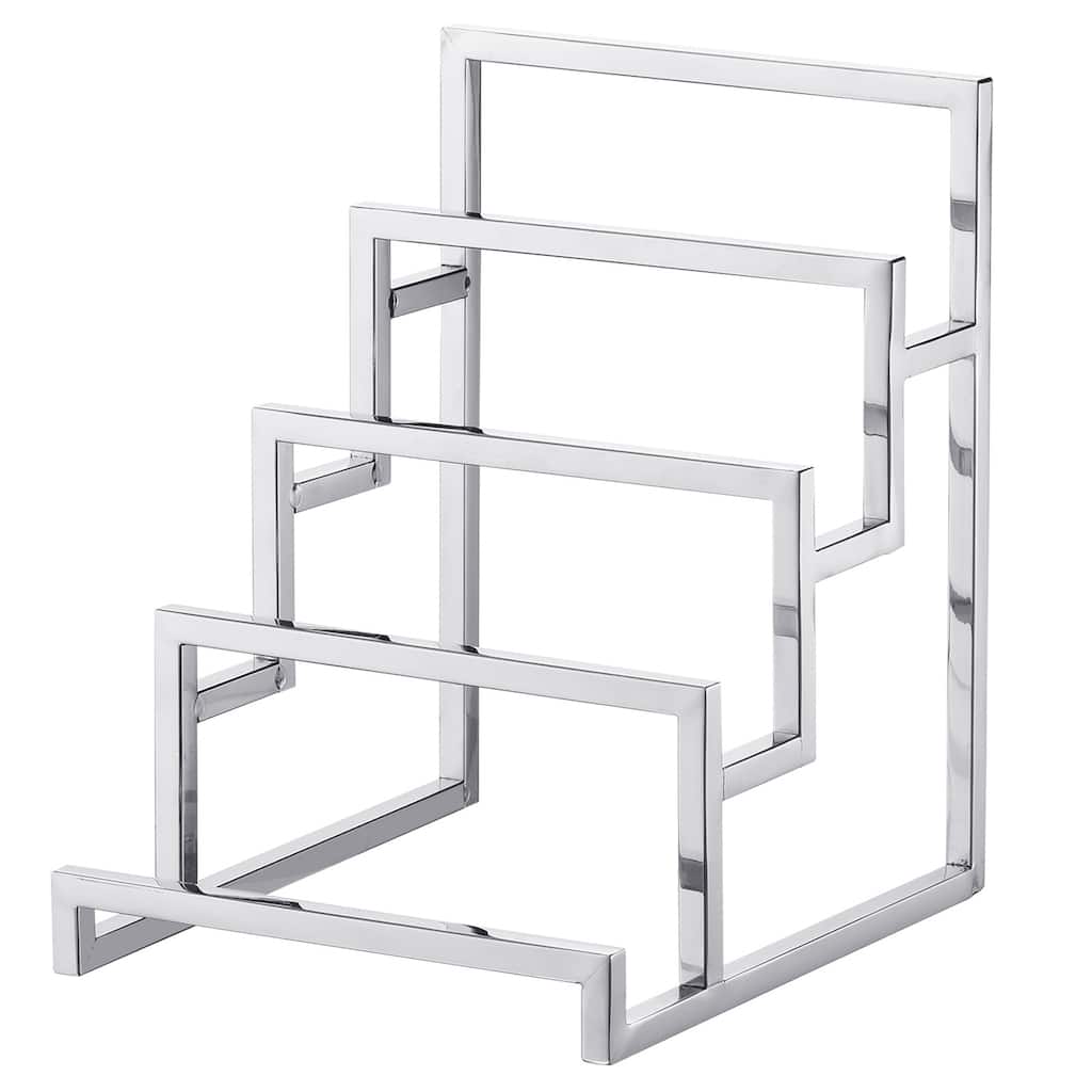 Clutch Purse Display Stand 4 Layer Wallet Display Metal Clutch Riser - Silver