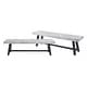 preview thumbnail 3 of 23, Carlisle Acacia Wood Outdoor Benches by Christopher Knight Home Sandblasted Light Gray/Black