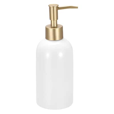 Soap Dispenser-14Oz Ceramic Dish Hand Soap Dispenser with Stainless Steel Pump for Kitchen Bathroom