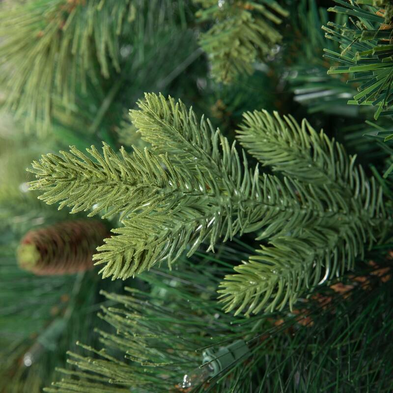 Real Tree Mimic Pre-Lit Artificial Christmas Tree with Fluffy PVC Branches, Folding Metal Base, and Easy 3-Step Assembly