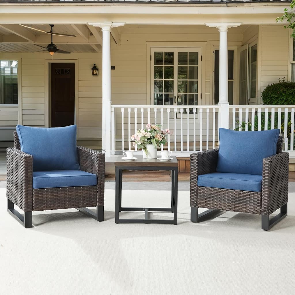 Gymojoy Outdoor PE Wicker Chairs with Table