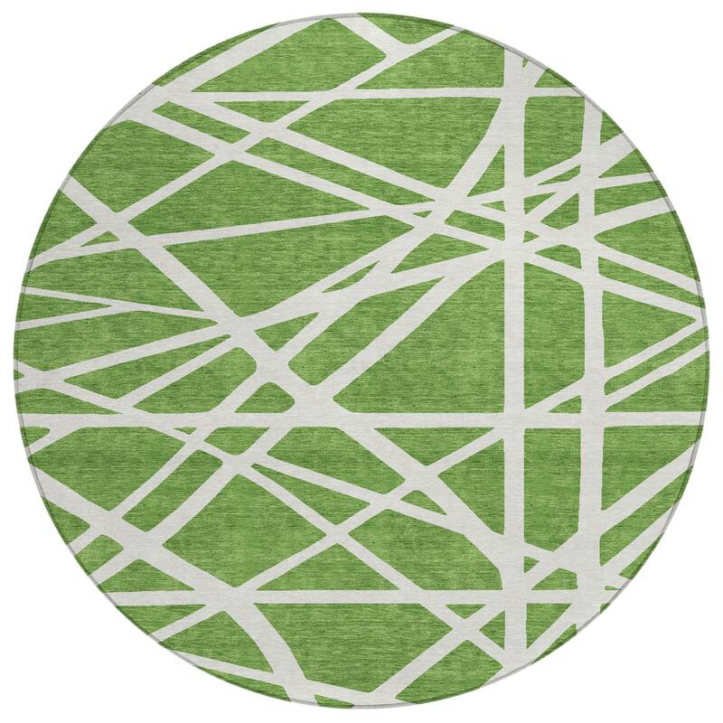 Machine Washable Indoor/ Outdoor Abstract Contemporary Chantille Rug