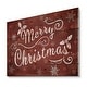 preview thumbnail 3 of 4, Designart 'Merry Christmas Season Greetings on Red' Print on Natural Pine Wood - Red