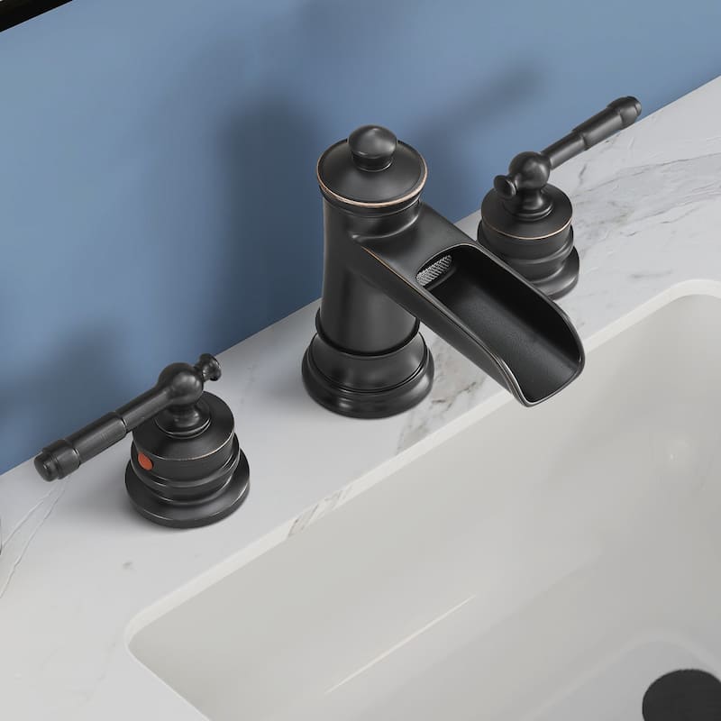 Topcraft Two Handle Waterfall Bathroom Faucet with Pop-Up Drainer