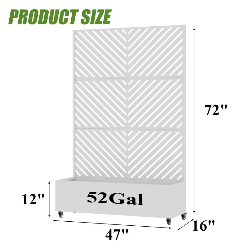 Raised Garden Bed Planter with Trellis Movable Planter Box with Lockable Wheels