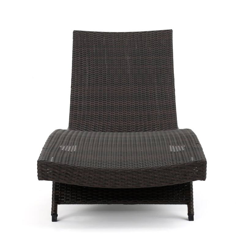 Salem Outdoor Grey Wicker Chaise Lounge Chair by Christopher Knight Home