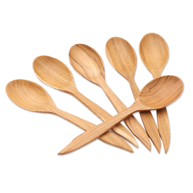 Novica Handmade Fine Dinner Teak Wood Spoons (Set Of 6)