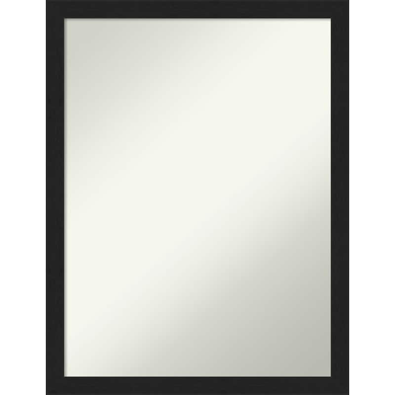 Non-Beveled Wall Mirror - Grace Brushed Metallic Black Narrow Frame