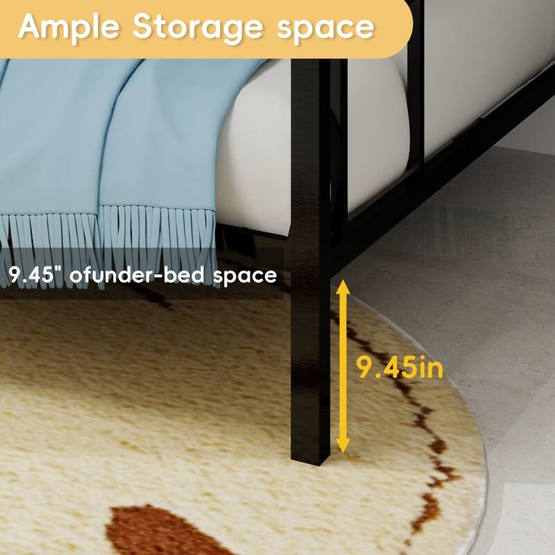 Multi -Functional Square Tube Iron Bunk Bed, Full - Size Upper & Full - Size Lower Bed, Robust Metal Frame Resists Wear