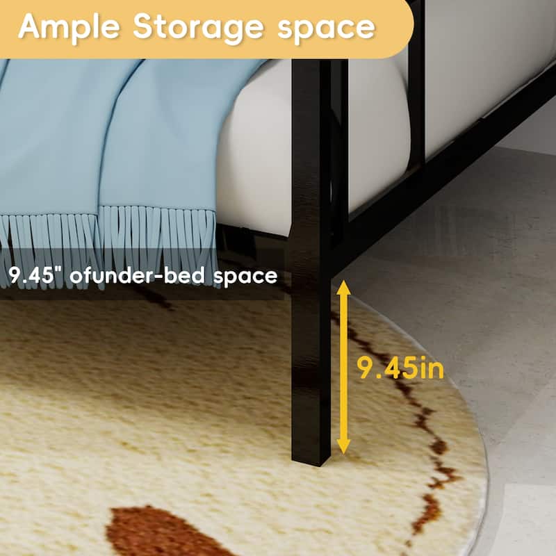 Space-Saving Twin & Full Metal Bunk Bed with Durable Frame for Small Rooms