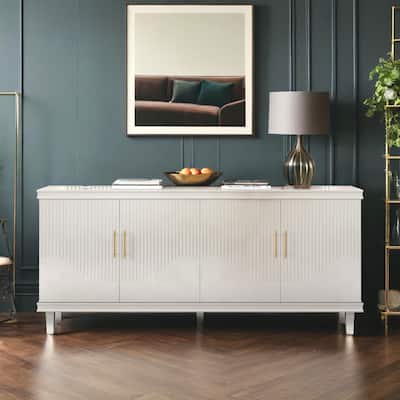 70.07''Large 4-Door Cabinet, Modern Storage Cabinet Sideboard with Adjustable Shelves, Wood Accent Cabinet Buffet Cabinet