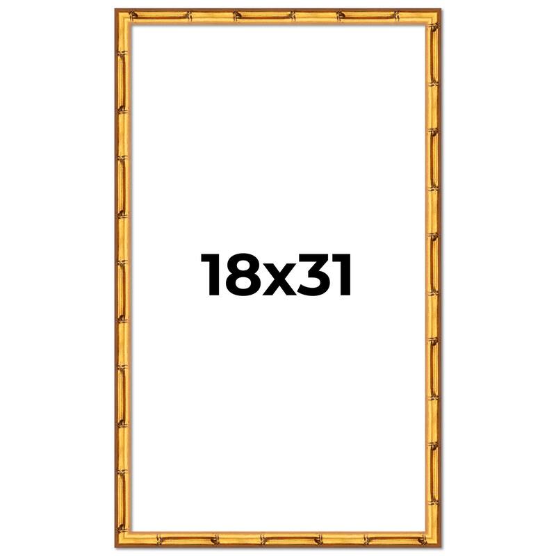 18x31 Frame Gold Bamboo Picture Frame Modern Photo Frame Includes UV Acrylic Shatter Guard Front Acid Free Foam Backing Board