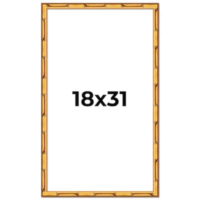 18x31 Frame Gold Bamboo Picture Frame Modern Photo Frame Includes UV Acrylic Shatter Guard Front Acid Free Foam Backing Board