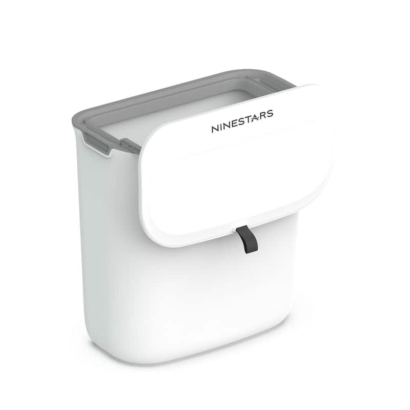 NINESTARS 1.8 Gallon Kitchen Compost Trash Can - 1.8 Gallons - White