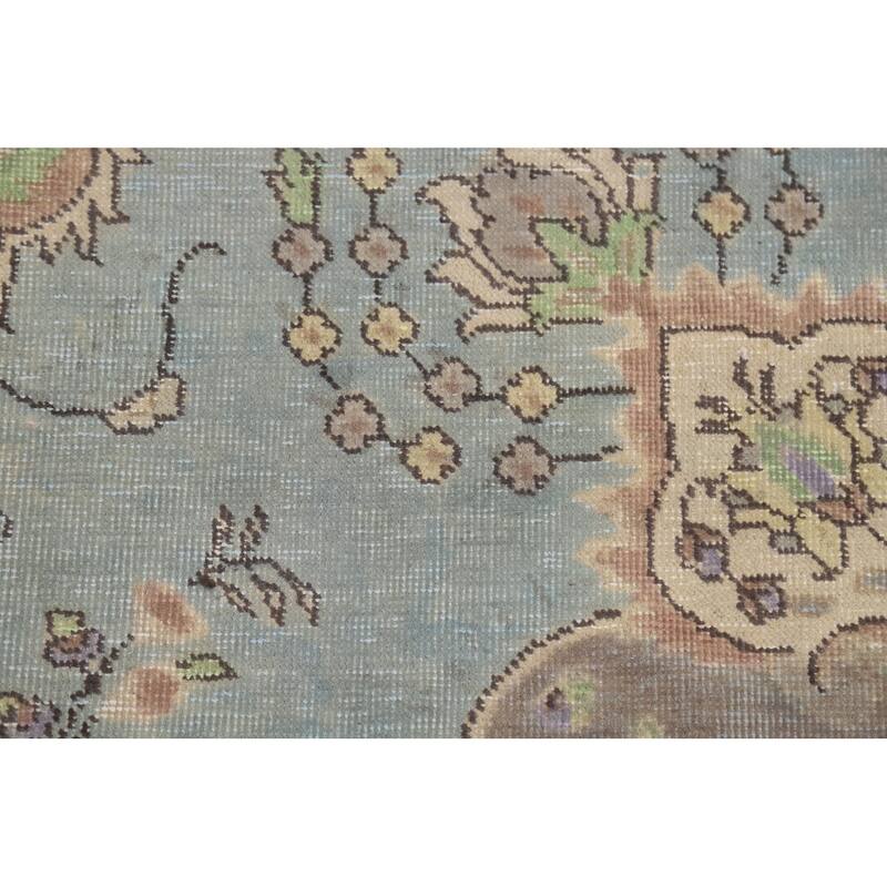 Light Blue Persian Area Rug Handmade Wool Carpet - 8'3"x 11'2"