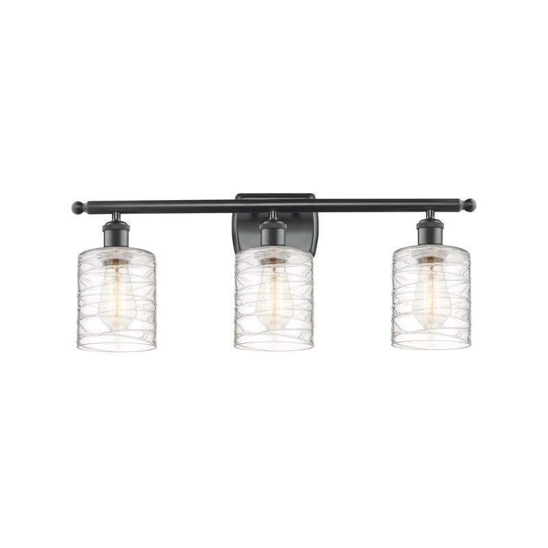 Innovations Lighting Ballston Cobbleskill 3 Light 26" Bath Vanity Light - Matte Black