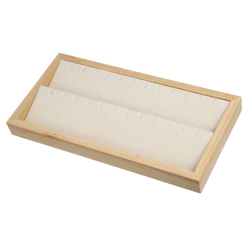 Bamboo Wood Earrings Tray, Stackable Storage Jewelry Tray Showcase Display Organizer for Earrings