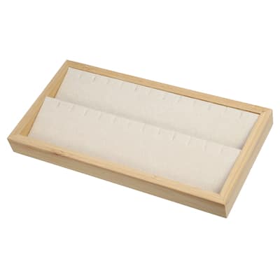 Bamboo Wood Earrings Tray, Stackable Storage Jewelry Tray Showcase Display Organizer for Earrings