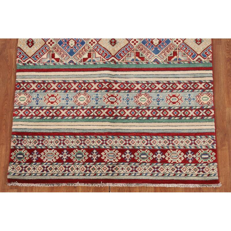 Kazak Area Rug Handmade Traditional Oriental Wool Carpet - 3'10" x 5'10"