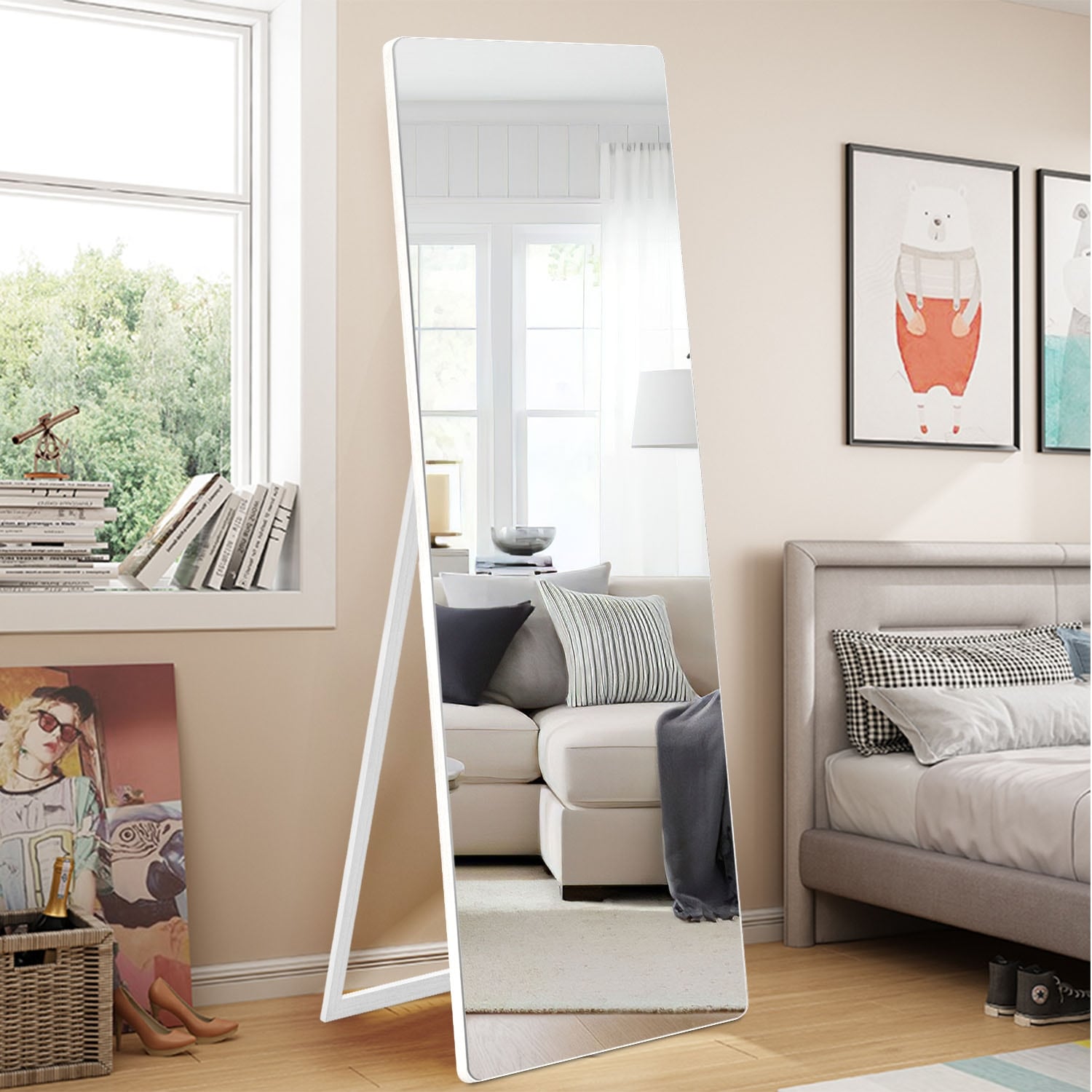 65 x 24 Bedroom Mirror, Very Easy to Move Here and There, Full Length Shatterproof  Mirror, Hanging Standing or Leaning - Bed Bath & Beyond - 37827065