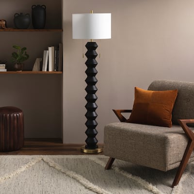 Zona Geometric Modern Floor Lamp - 62"H x 17"W x 17"D