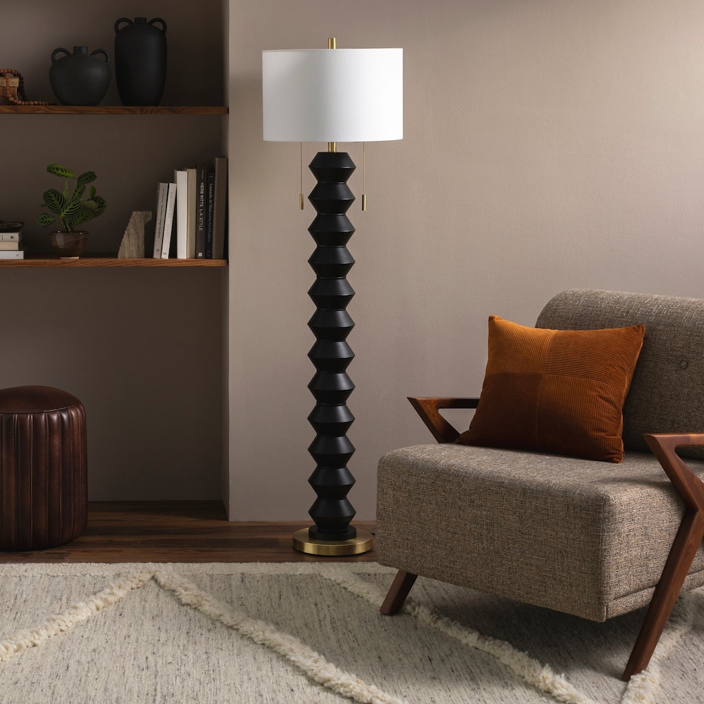 Zona Geometric Modern Floor Lamp - 62"H x 17"W x 17"D