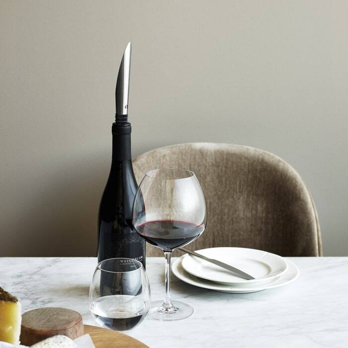 Rosendahl Pouring, Aerating, and Decanting Stopper, Black/Steel - H: 9.4"