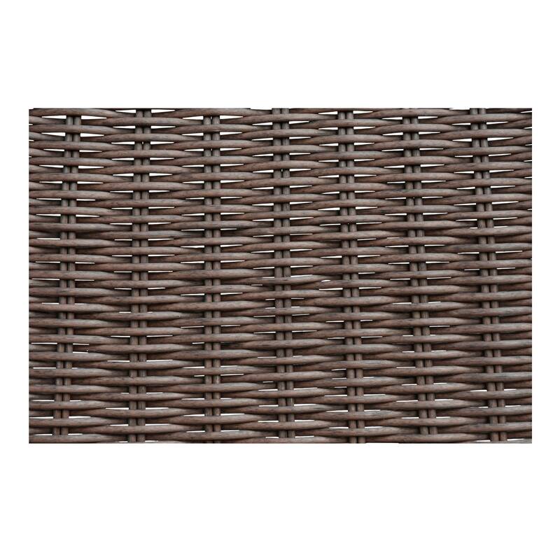 NADAAL STUDIOS Aralina Outdoor Sofa, Curved Windowpane Frame, 3-Seater, Brown Stripe Upholstery